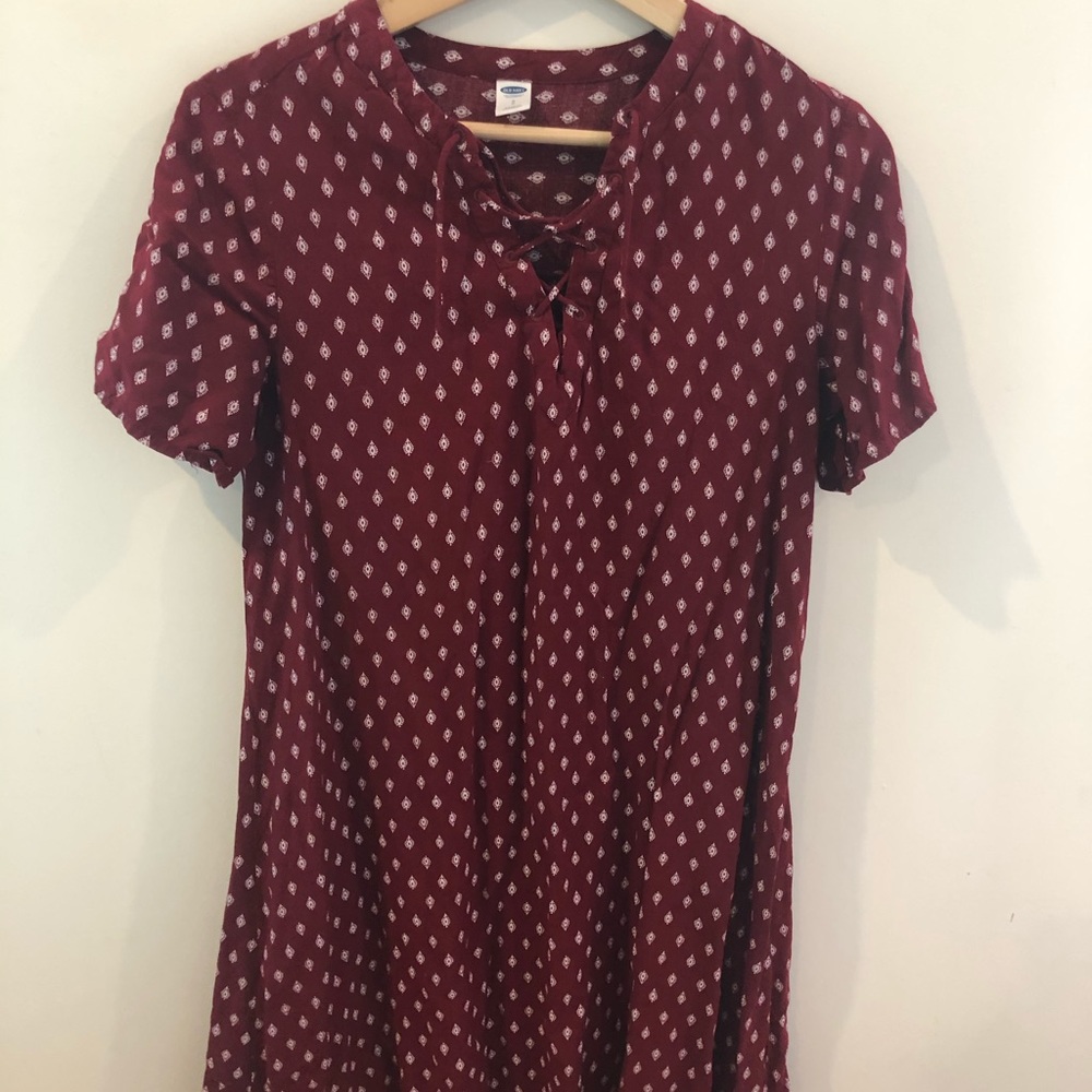 Burgundy criss cross dress
